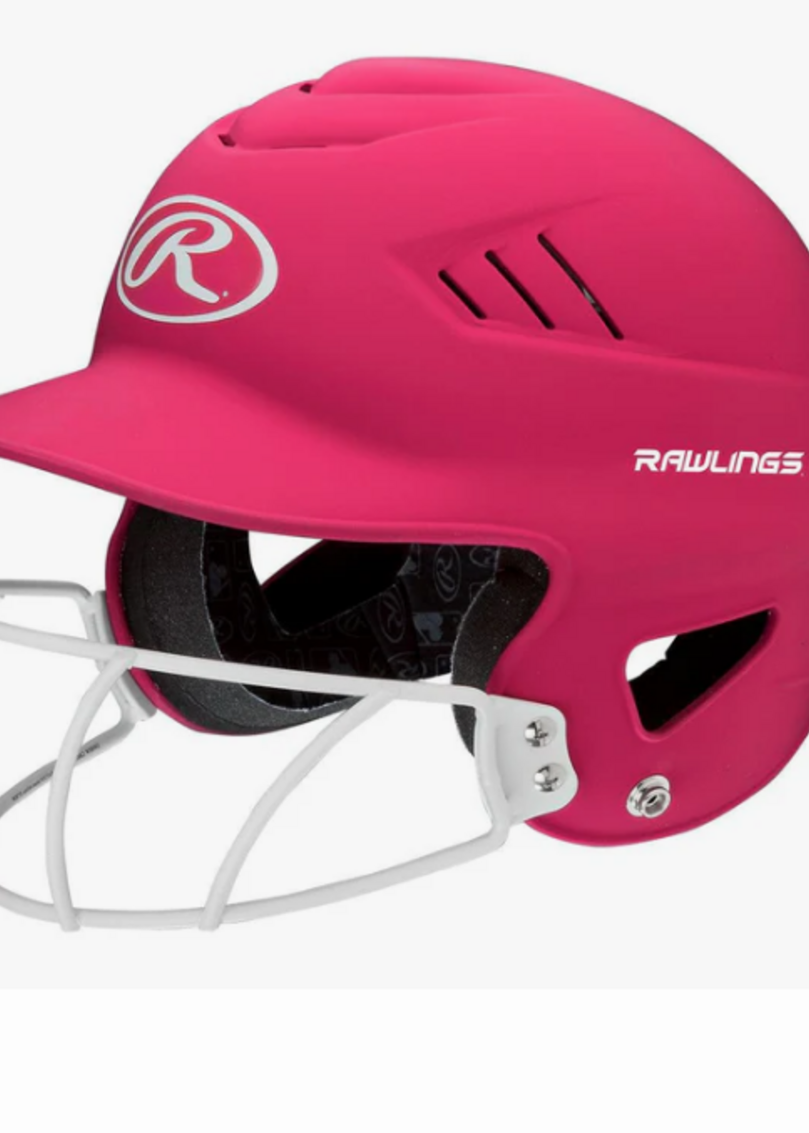 Rawlings RAWLINGS COOLFLO 1-TONE HIGHLIGHTER SOFTBALL HELMET WITH SB1WG - MATTE NEON PINK - OSFM
