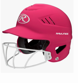 Rawlings RAWLINGS COOLFLO 1-TONE HIGHLIGHTER SOFTBALL HELMET WITH SB1WG - MATTE NEON PINK - OSFM