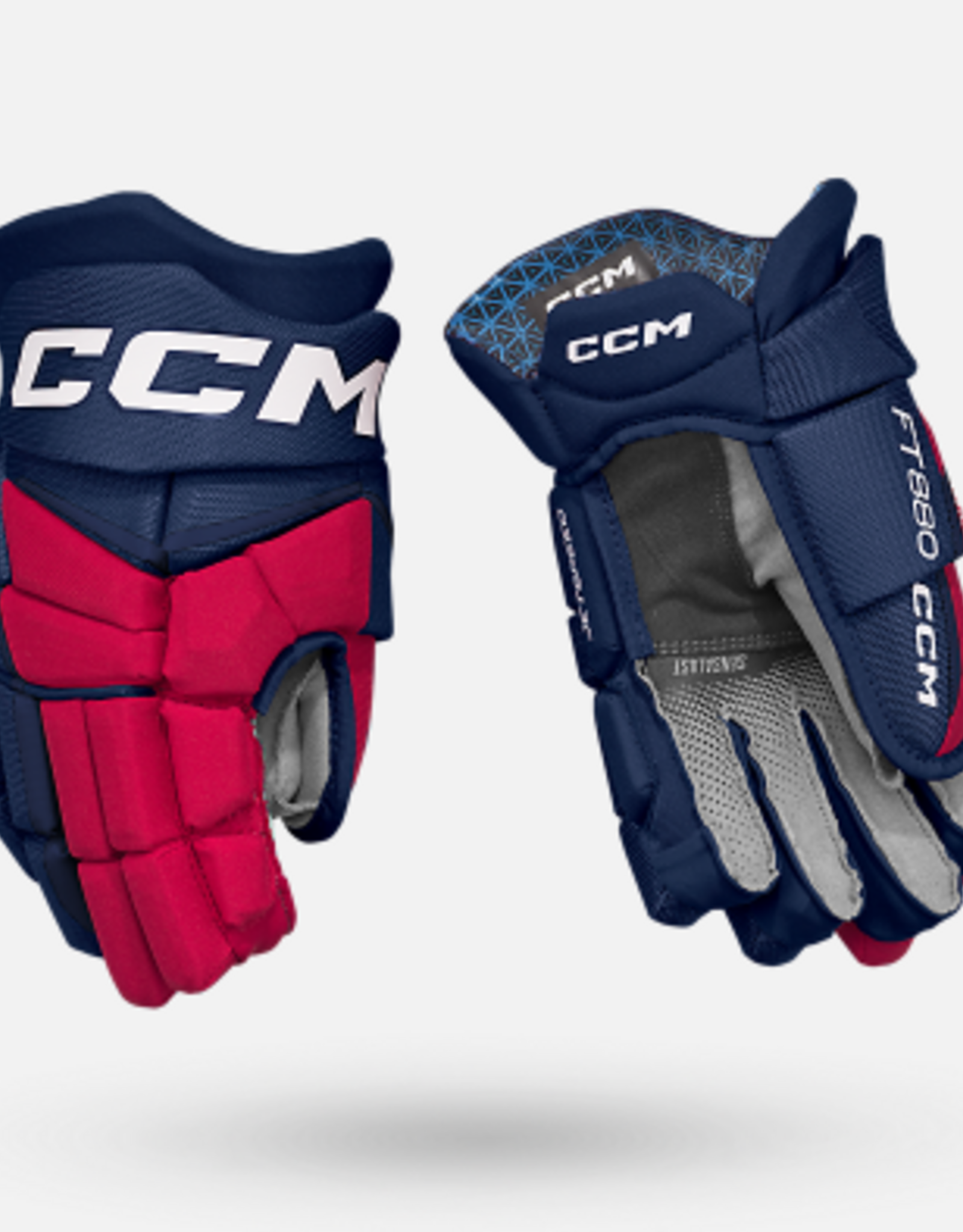 CCM Hockey Gants CCM FT880 bleu/rouge