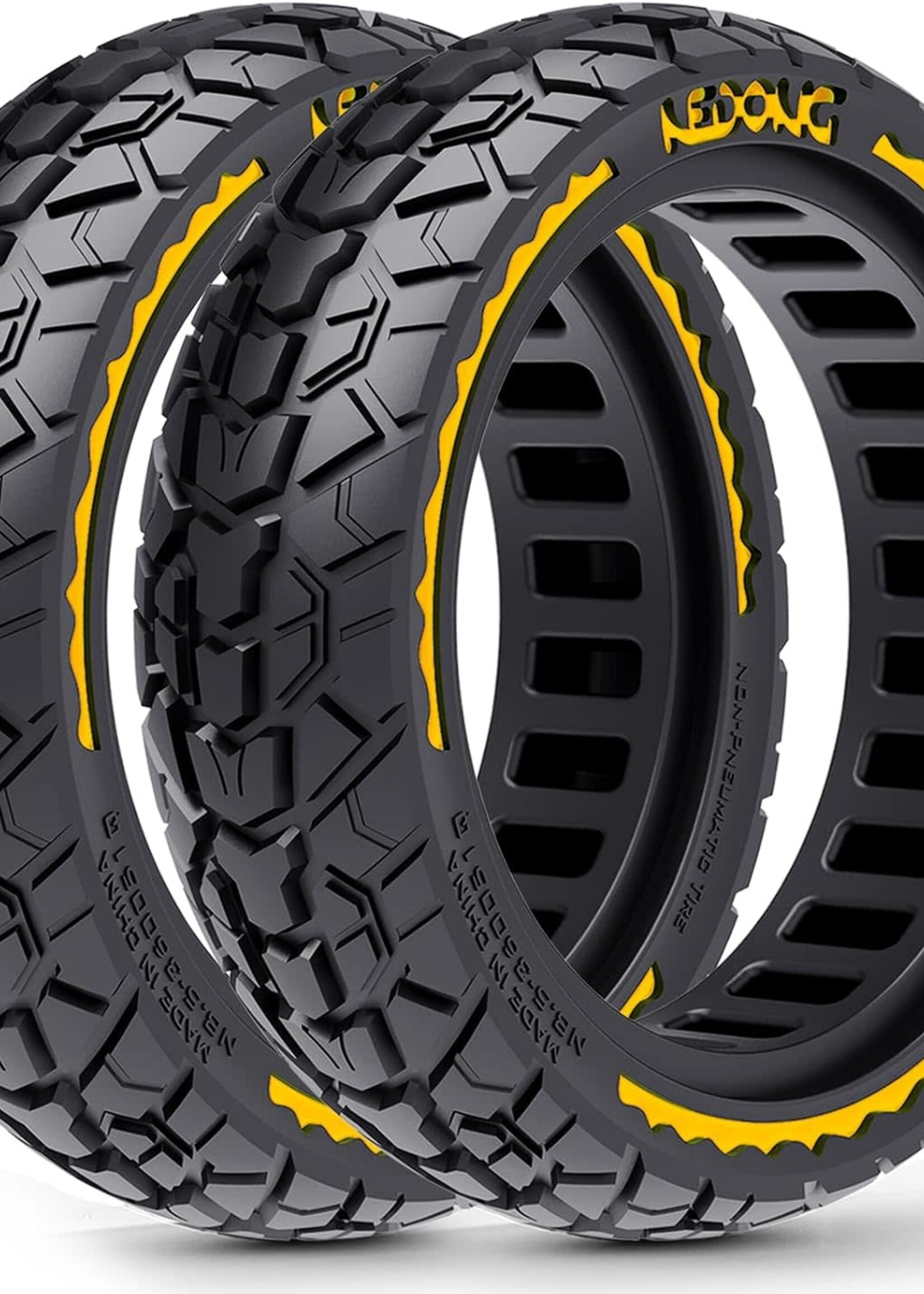 pneu régulier noir/jaune  10x2.5 (60/70-6.5)  (CHQ)