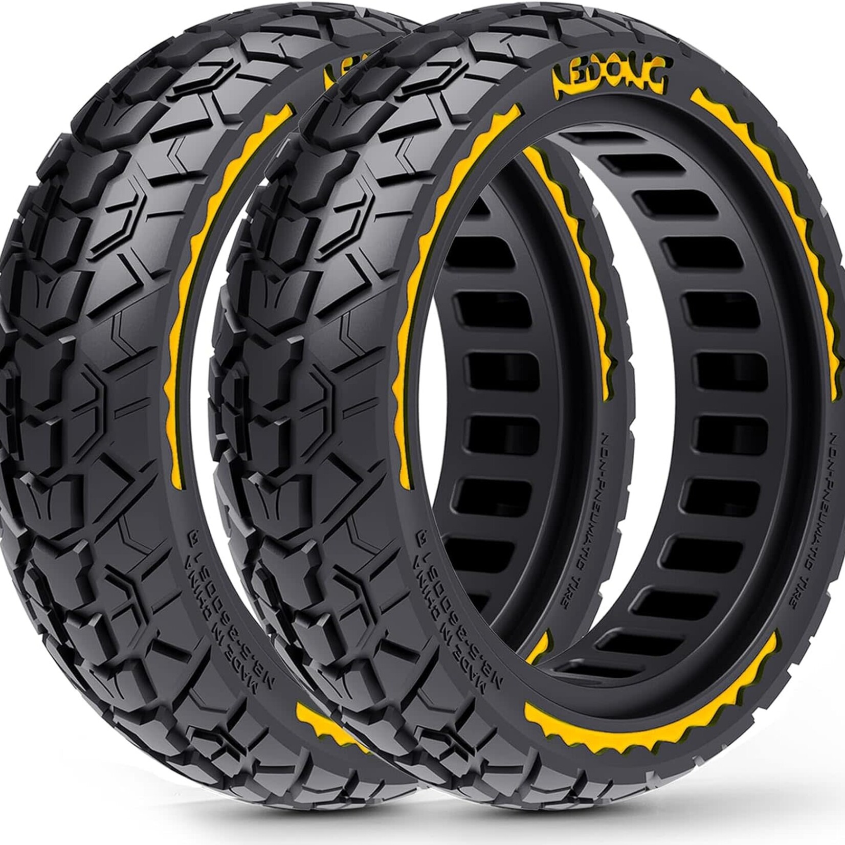 pneu régulier noir/jaune  10x2.5 (60/70-6.5)  (CHQ)