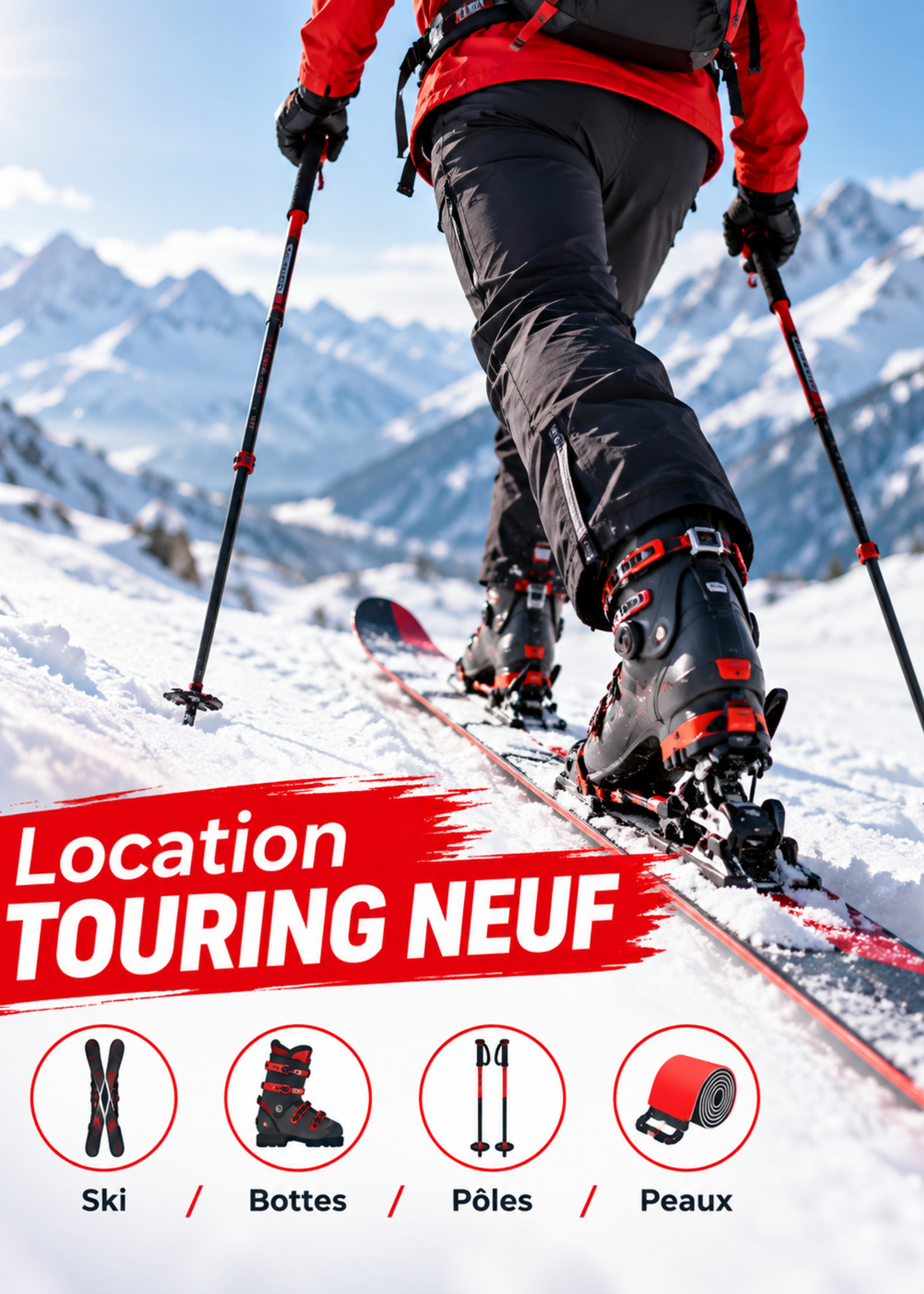 Location  saison ensemble de ski Touring neuf