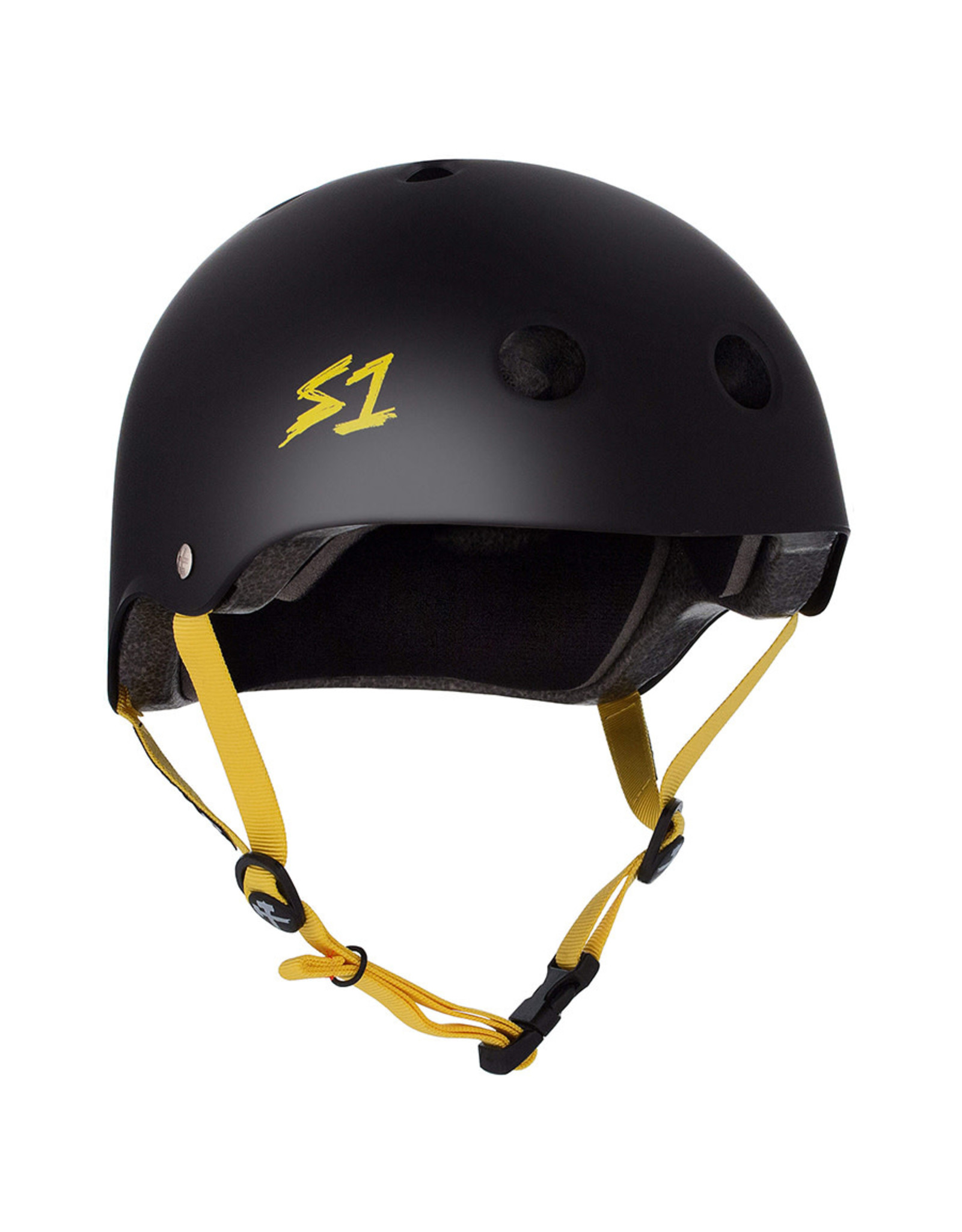 S-One S-One Helmet The Adult Lifer (Black Matte/Yellow Straps)