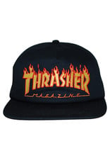 Thrasher Thrasher Hat Flame Embroidered Logo Snapback (Black)