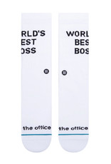 Stance Stance Socks Worlds Best Boss Crew (White)