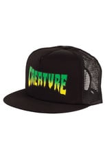 Creature Creature Hat Logo High Profile Mesh Trucker Snapback (Black)