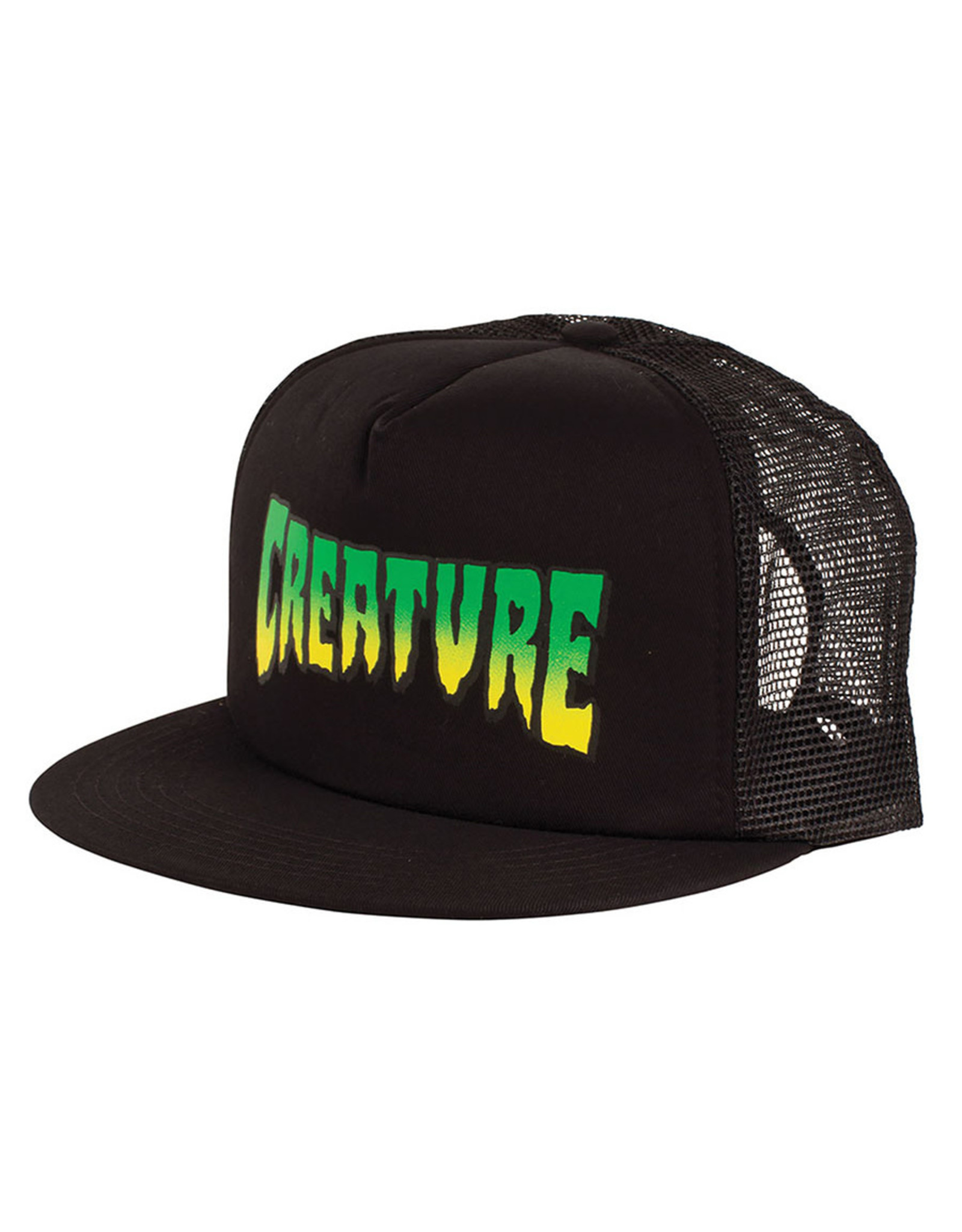 Creature Creature Hat Logo High Profile Mesh Trucker Snapback (Black)