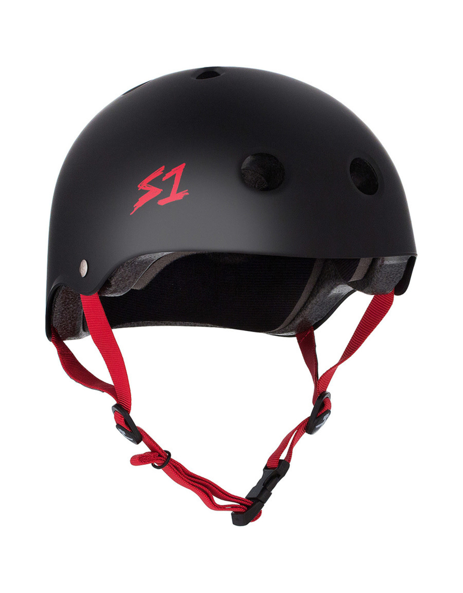 S-One S-One Helmet The Adult Lifer (Black Matte/Red Straps)
