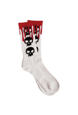 Zero Skateboards Zero Socks 3 Skull Blood Crew (White)