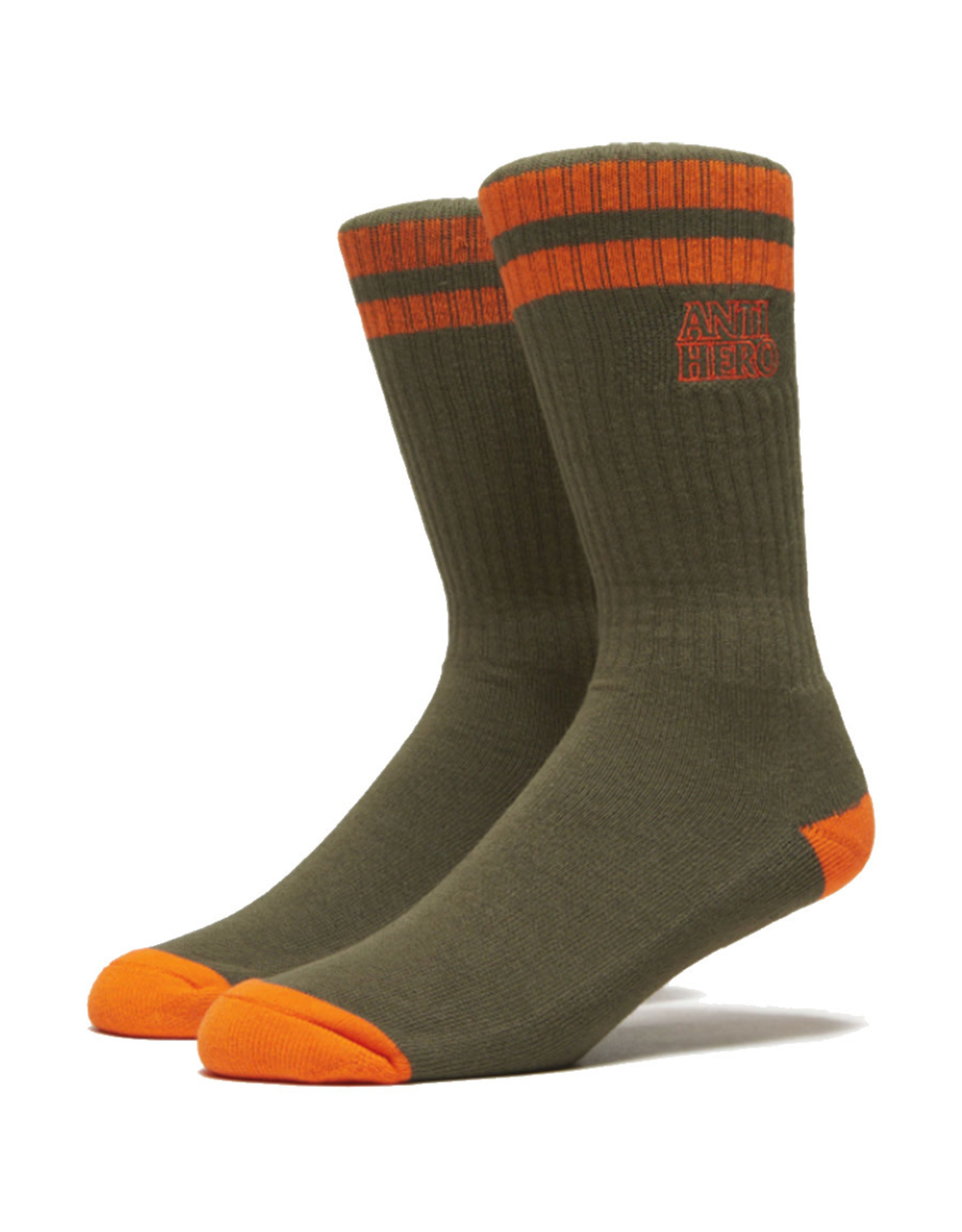 Anti Hero Anti Hero Socks Blackhero Outline Crew (Olive/Orange)