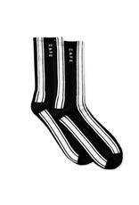Cafe Socks Stripe Hi Crew (Black/White)