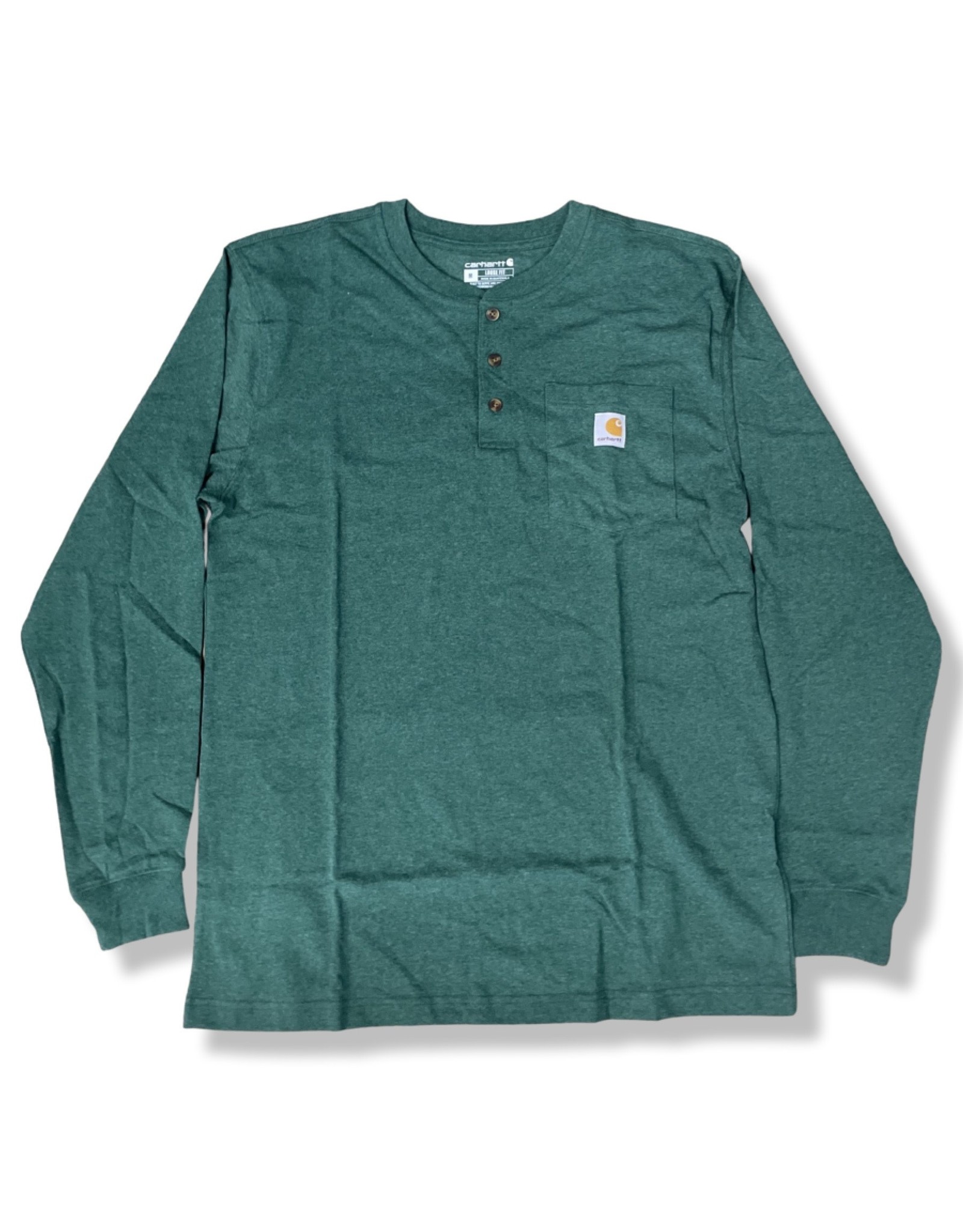 Carhartt Carhartt Tee TK0128 Loose Fit Heavyweight Pocket Henley L/S (Heather Green)