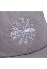 Fucking Awesome Fucking Awesome Hat Quilted Spiral 6 Panel Strapback (Grey)