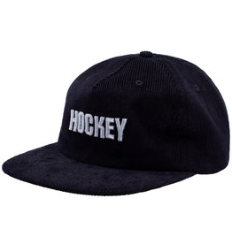 Hockey Hockey Hat 5 Panel Cord Snapback (Black)