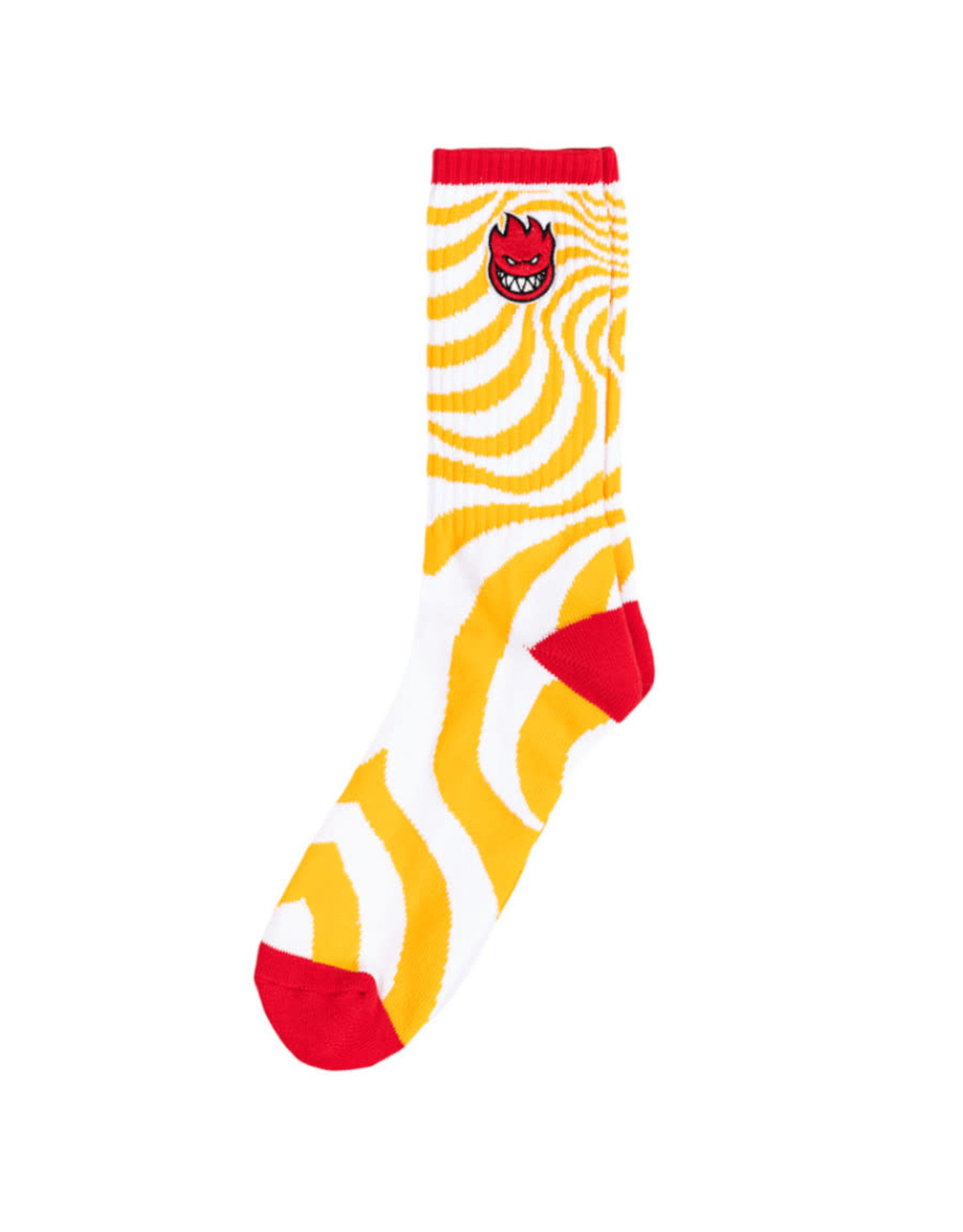 Spitfire Spitfire Socks Bighead Fill Embroidery Crew (White/Red/Gold)