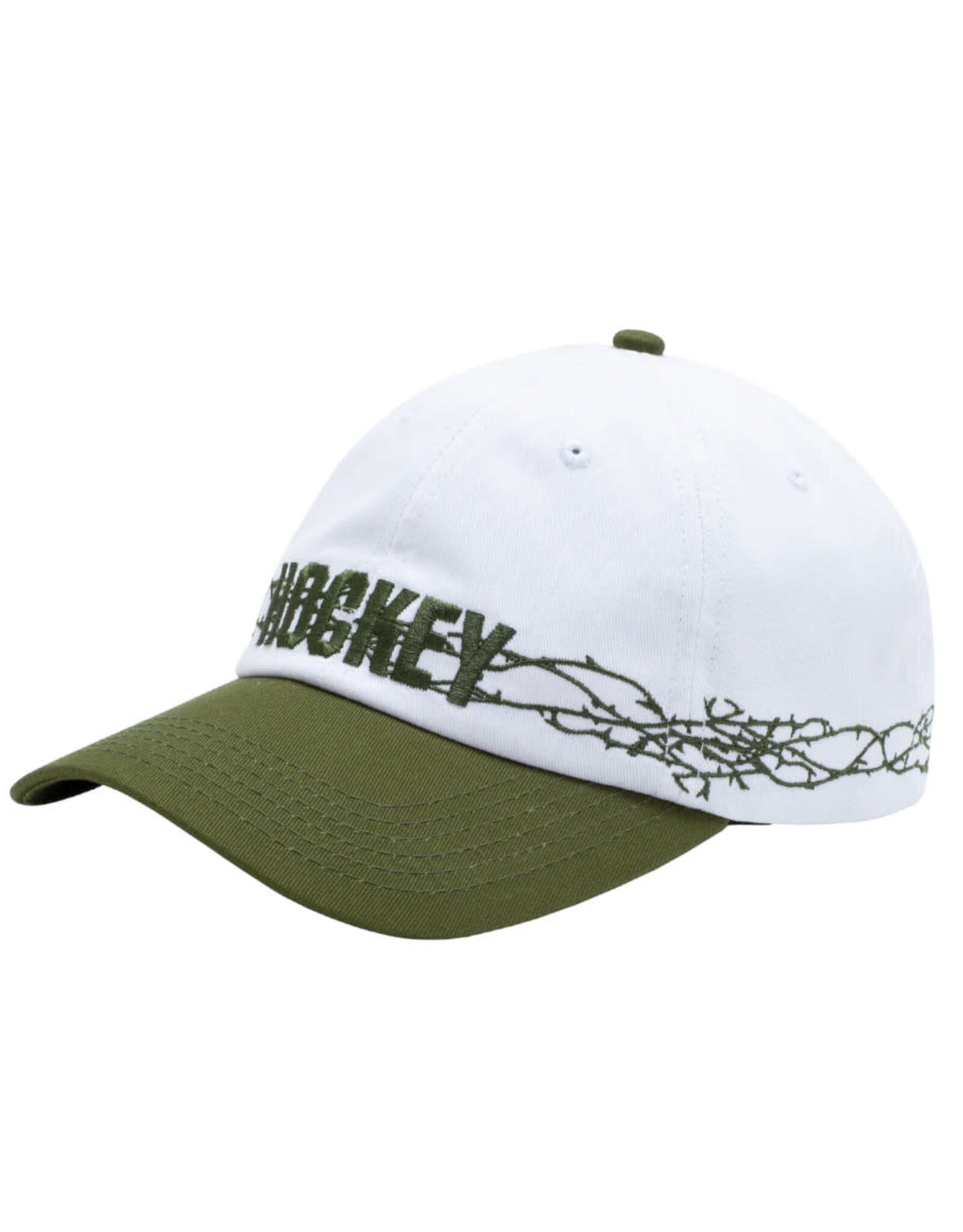 Hockey Hockey Hat Thorn 6 Panel Snapback (White/Dark Green)