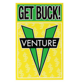 Venture Trucks Venture Sticker X Shake Junt Get Buck Yellow/Green (4.5")