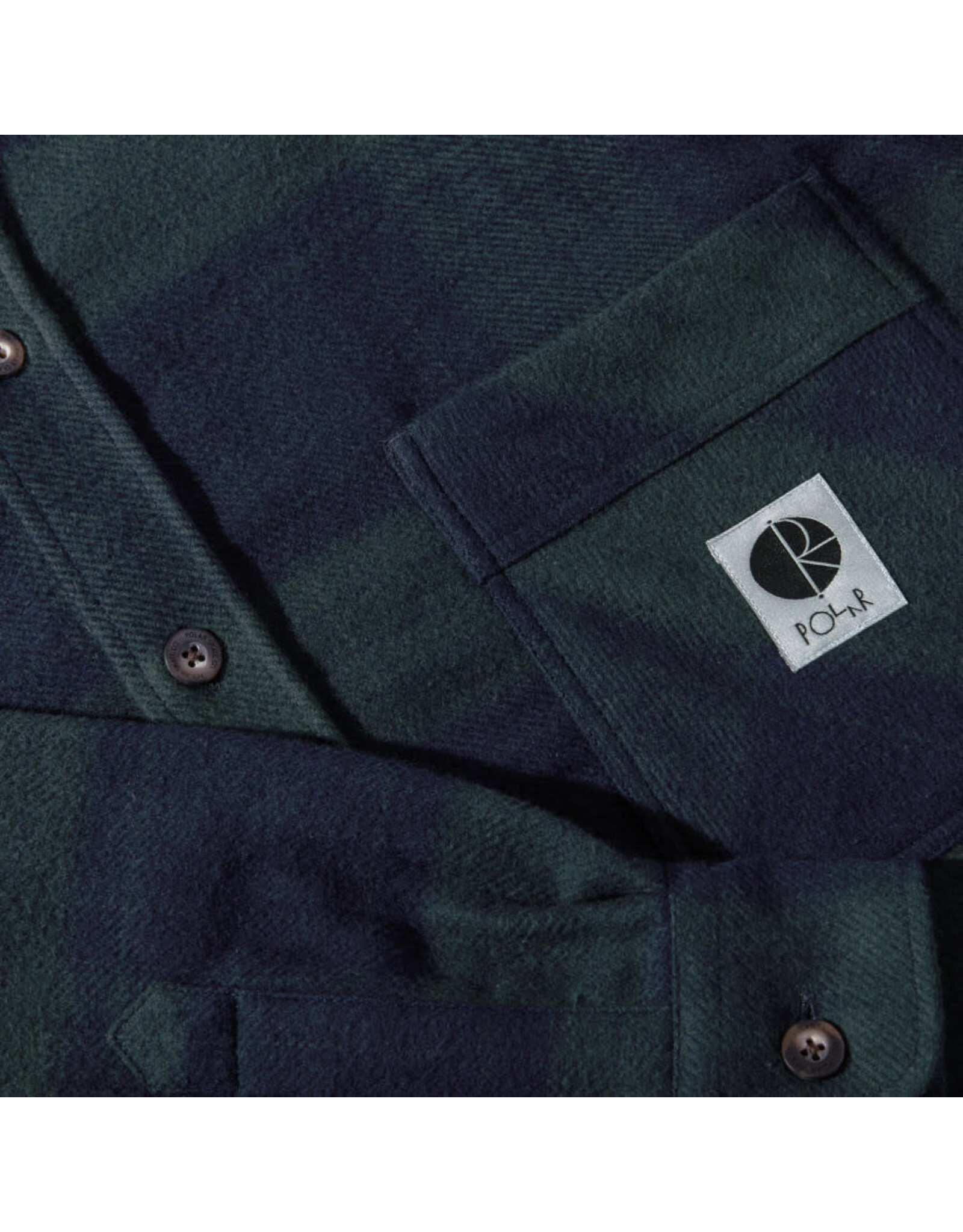 Polar Polar Flannel Mike Button Shirt L/S (Navy/Teal)