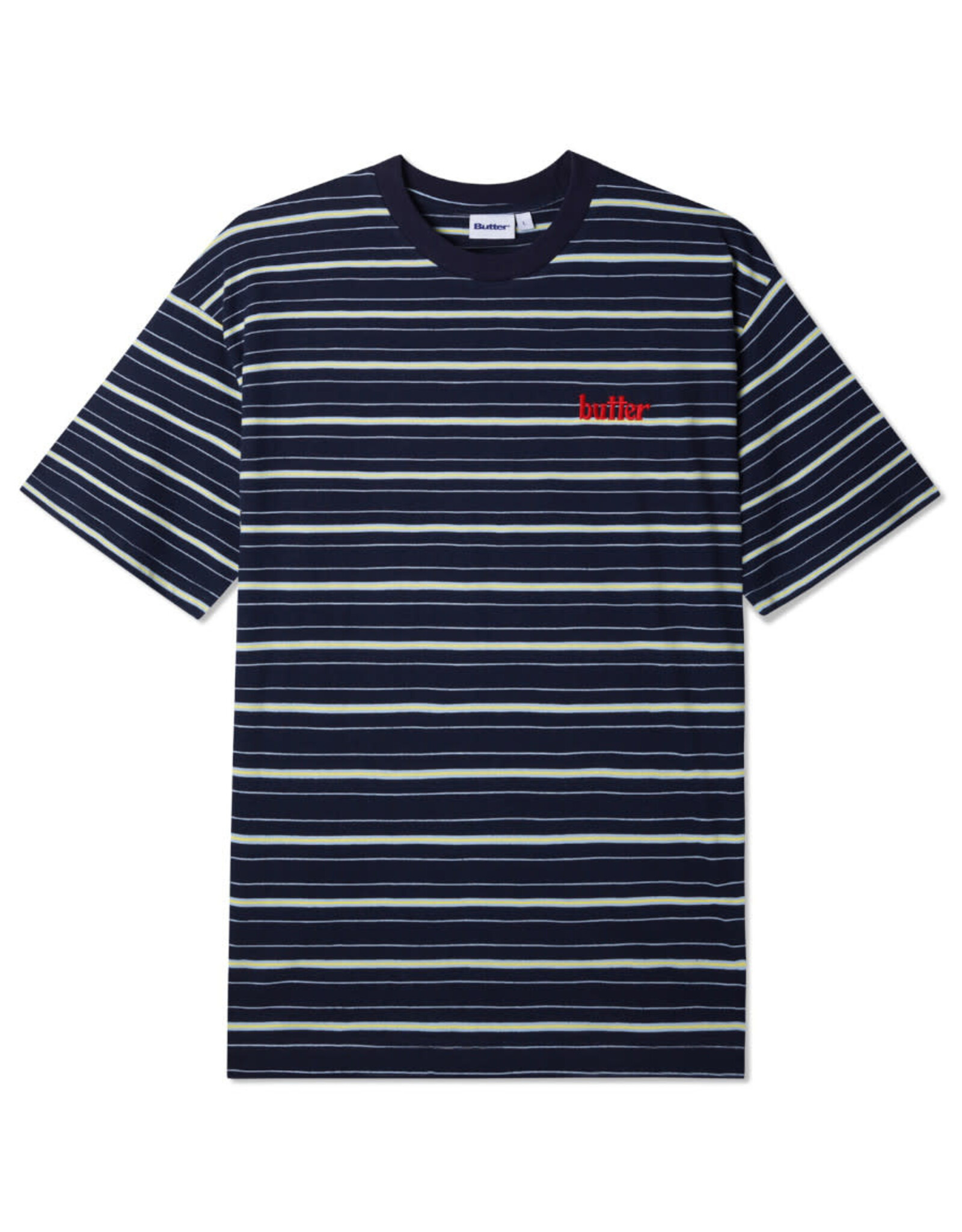 Butter Goods Butter Goods Tee Park Stripe S/S (Black/Sky/Banana)