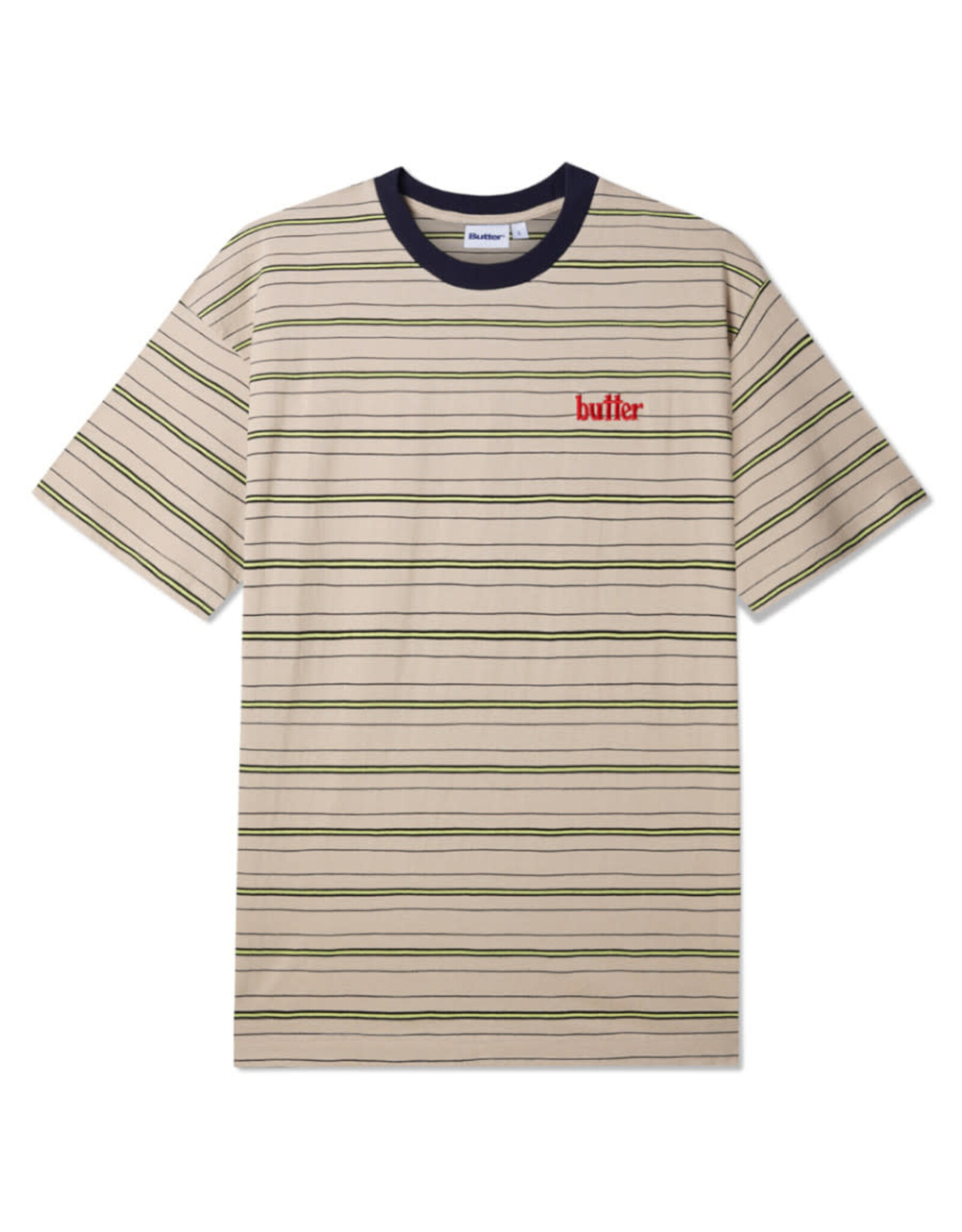 Butter Goods Butter Goods Tee Park Stripe S/S (Tan/Black/Lime)