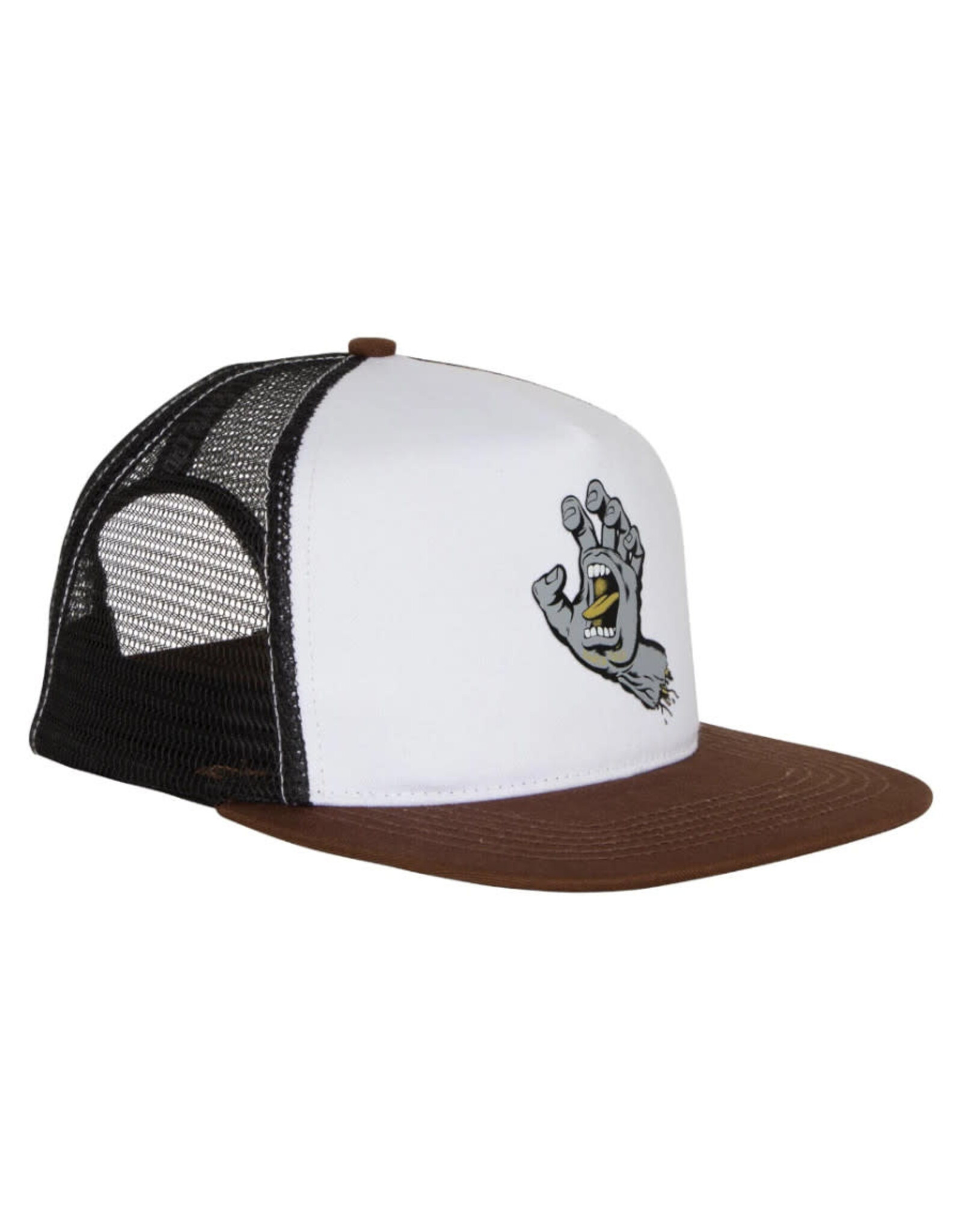 Santa Cruz Santa Cruz Hat Screaming Hand Trucker Snapback (White/Brown/Black)