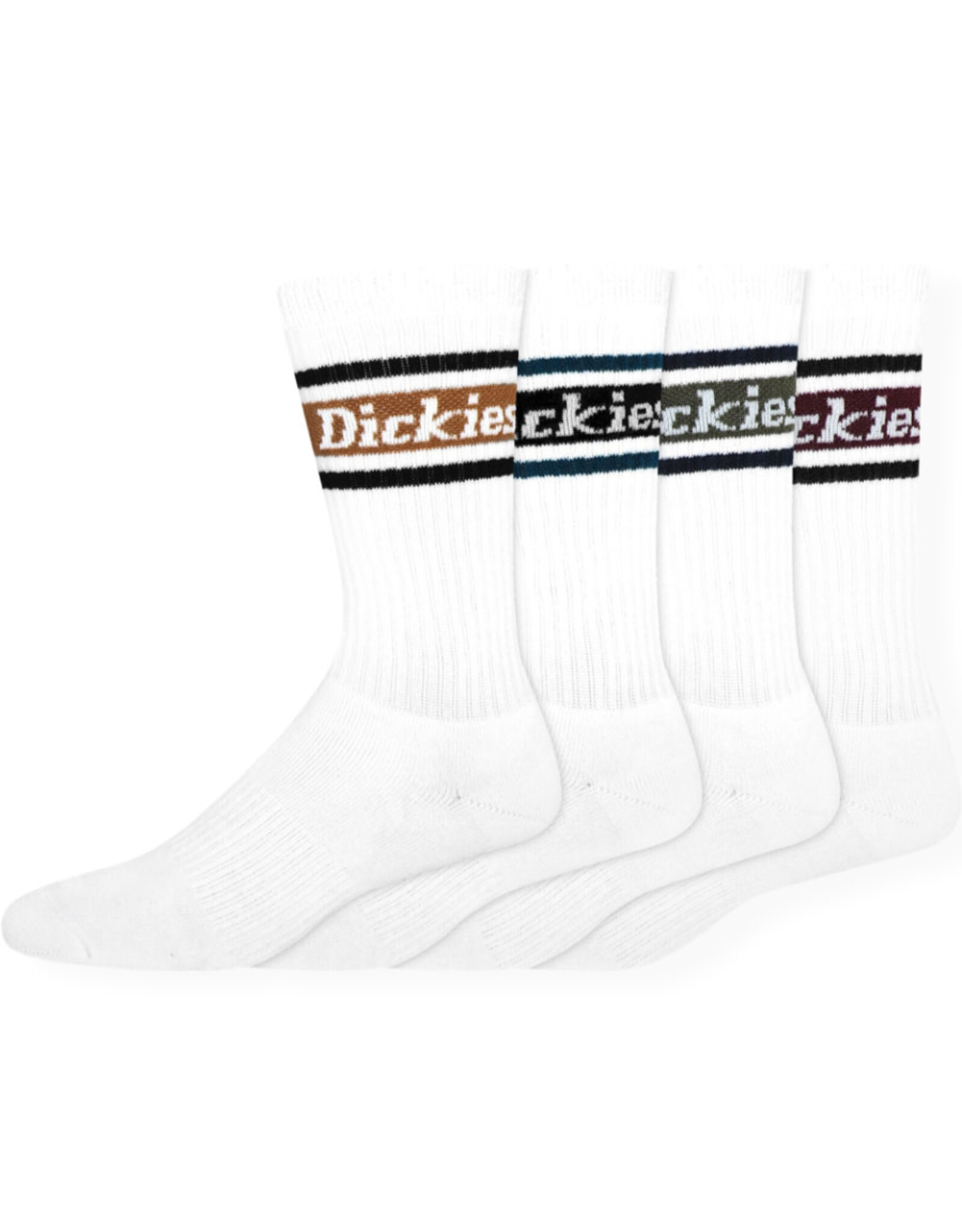 Dickies Dickies Socks Rugby Stripe Crew 6-12 (White/Fall/4-Pack)