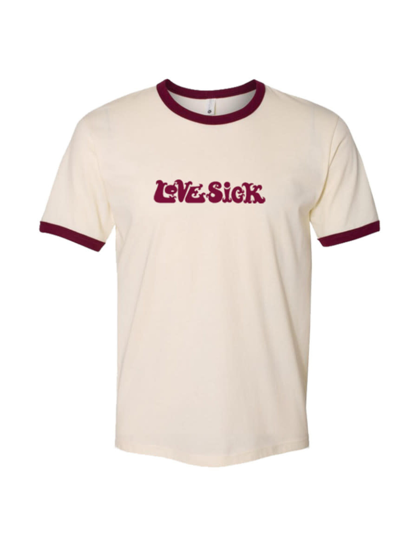 Lovesick Lovesick Tee Alone Again Ringer S/S (Natural/Maroon)