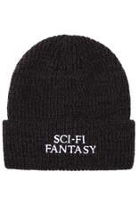 Sci-Fi Fantasy Sci-Fi Fantasy Beanie Mixed Yarn Logo Cuff (Black/Grey)