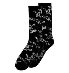 Thrasher Thrasher Socks Gonz Logo Crew (Black/White)