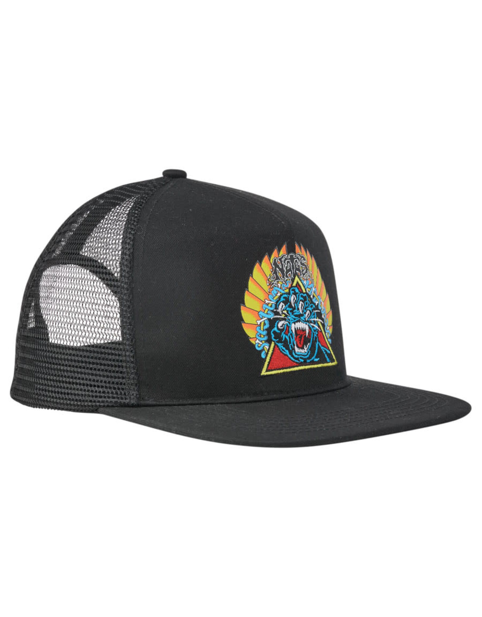 Santa Cruz Santa Cruz Hat Natas Screaming Panther High Profile  Mesh Trucker Snapback (Black)