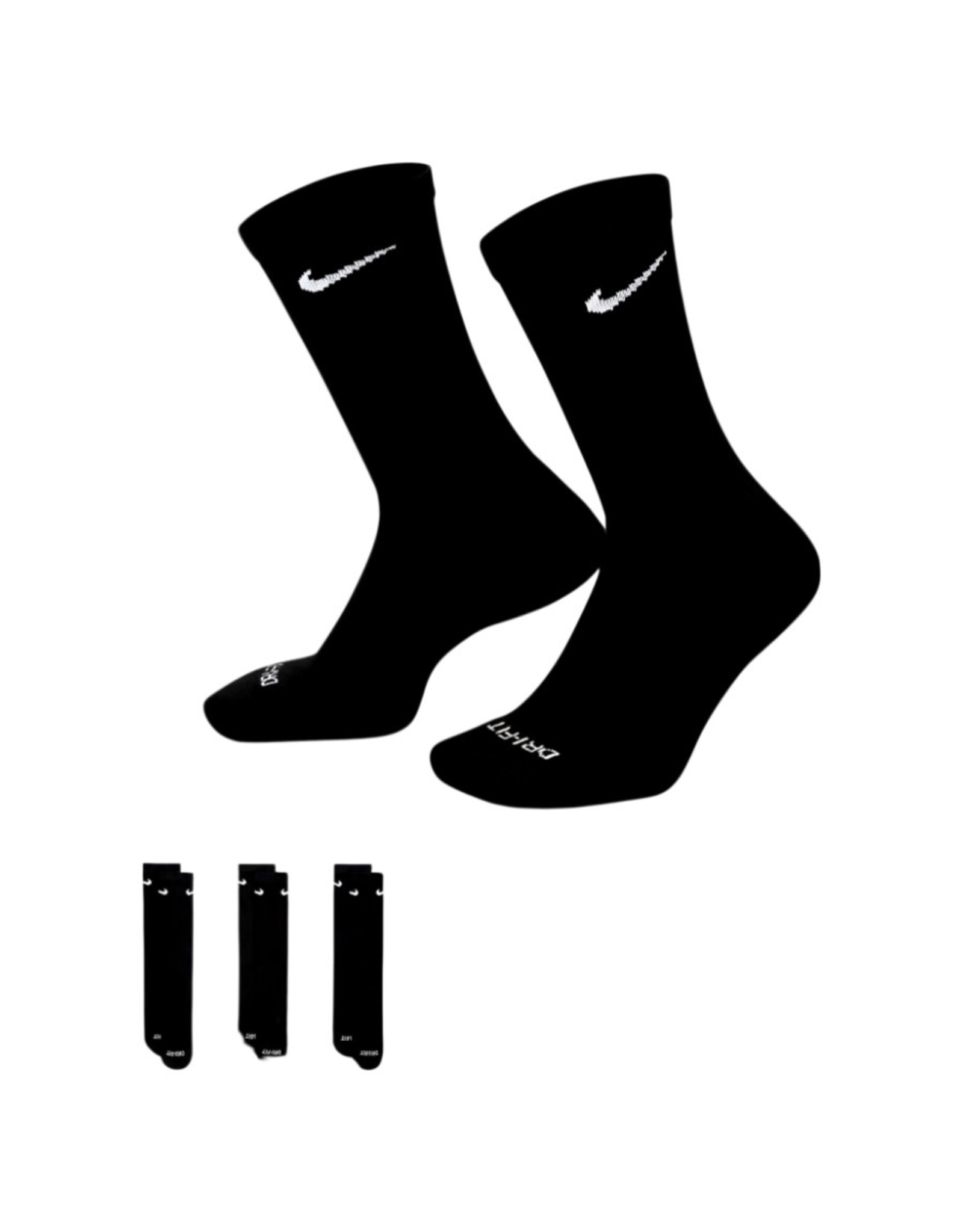 Nike SB Nike SB Socks Everyday Plus Cushioned Training Crew Black/White Large (3-Pack)