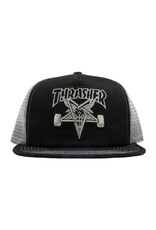 Thrasher Thrasher Hat Sk8 Goat Trucker Snapback (Black/Grey)