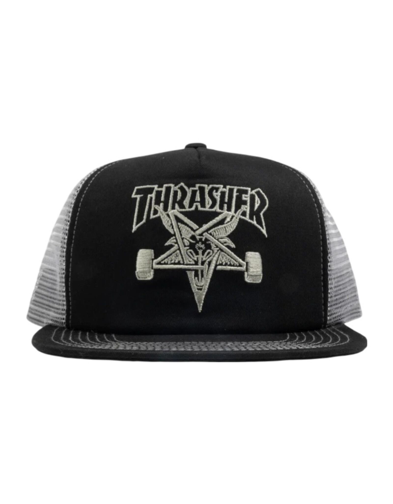 Thrasher Thrasher Hat Sk8 Goat Trucker Snapback (Black/Grey)
