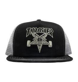 Thrasher Thrasher Hat Sk8 Goat Trucker Snapback (Black/Grey)