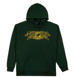 Thrasher Thrasher Hood X Antihero Mens Mag Banner Pullover (Forest Green)