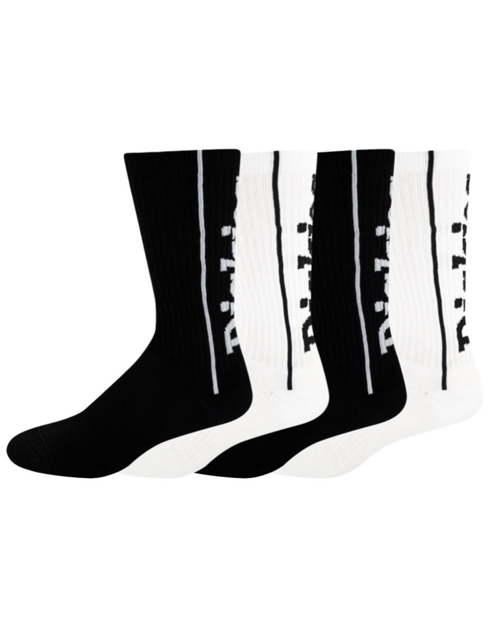 Dickies Dickies Socks Logo Print Repreve Crew 6-12 (Black/White/4-Pack)