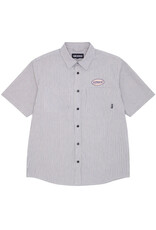 GX1000 GX-1000 Woven Railroad Stripe Button Down S/S (White)