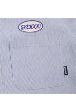 GX1000 GX-1000 Woven Railroad Stripe Button Down S/S (White)