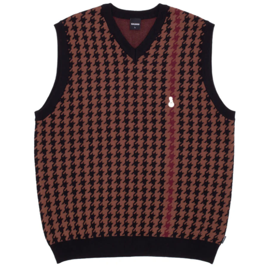 YOKE PRINTED COTTON CREWNECK VEST タグ付き Bone Wool Vest (K2410KN078-BLACK)