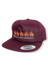 Black Label Black Label Hat 5 Flame 5 Panel Snapback (Burgundy)