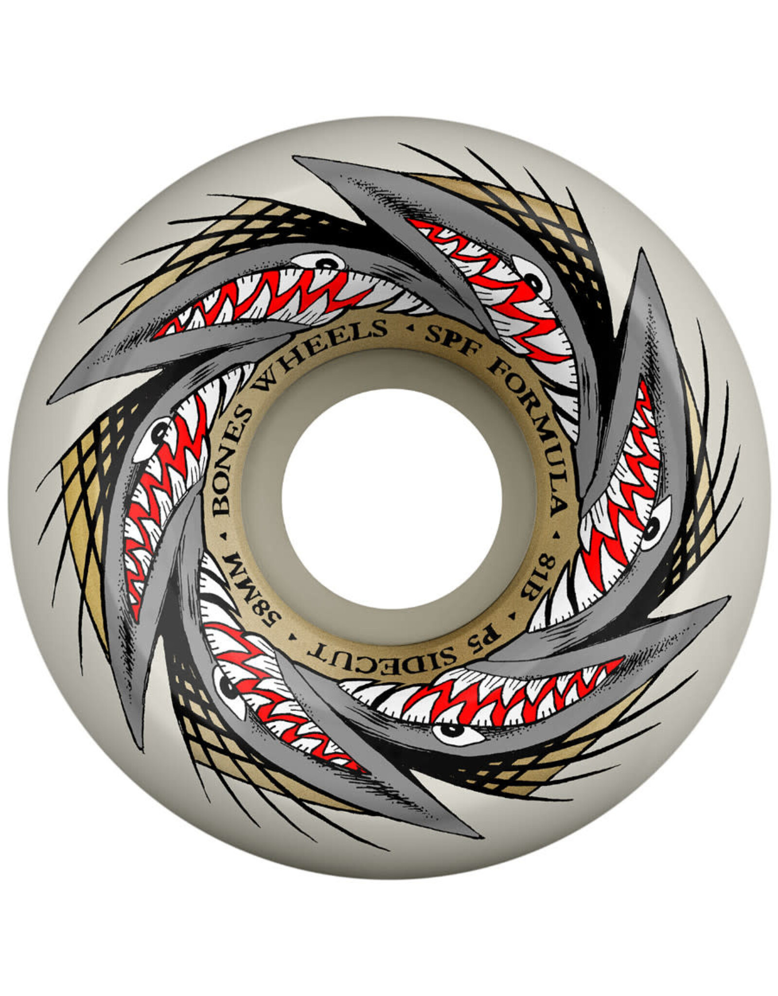 Bones Bones Wheels SPF Pool Sharknado P5 Sidecut White (58mm/81b)