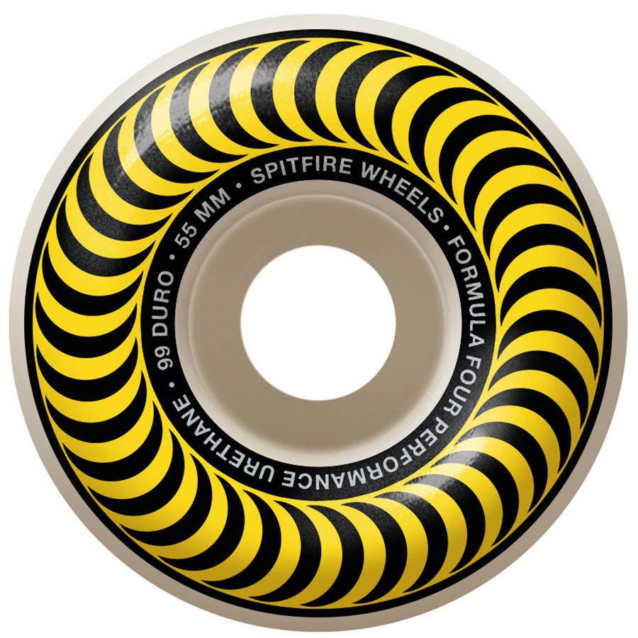 スケートボード SPITFIRE FORMULA FOUR 0.6 CLASSICS 55mm Spitfire Wheels Formula Four Yellow Classic White (55mm/99d