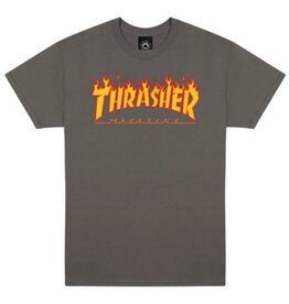 Thrasher Thrasher Tee Mens Flame Logo S/S (Charcoal)