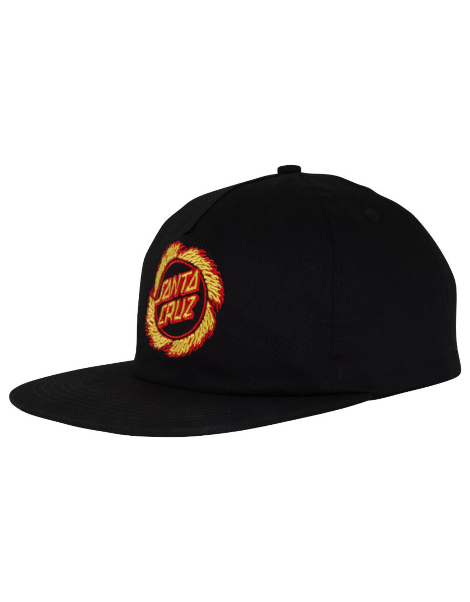 Santa Cruz Santa Cruz Hat Flame Ringed Dot Unstructured Snapback (Black)