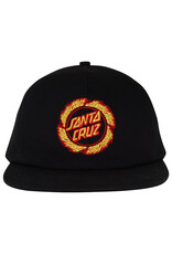 Santa Cruz Santa Cruz Hat Flame Ringed Dot Unstructured Snapback (Black)