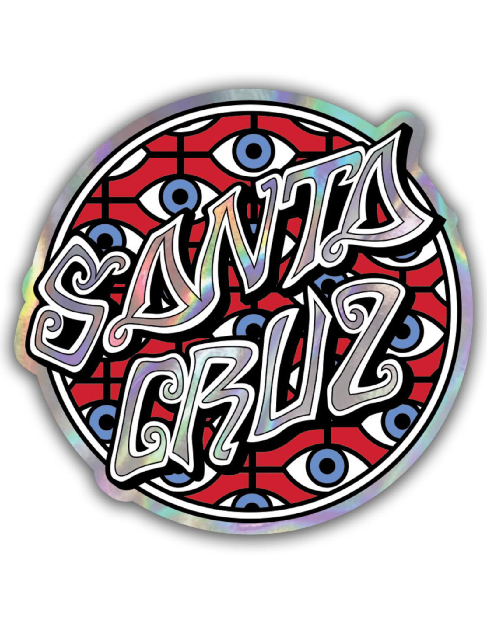 Santa Cruz Santa Cruz Sticker Salba Eyes Dot Holographic Red/Blue (3.5 Inches)