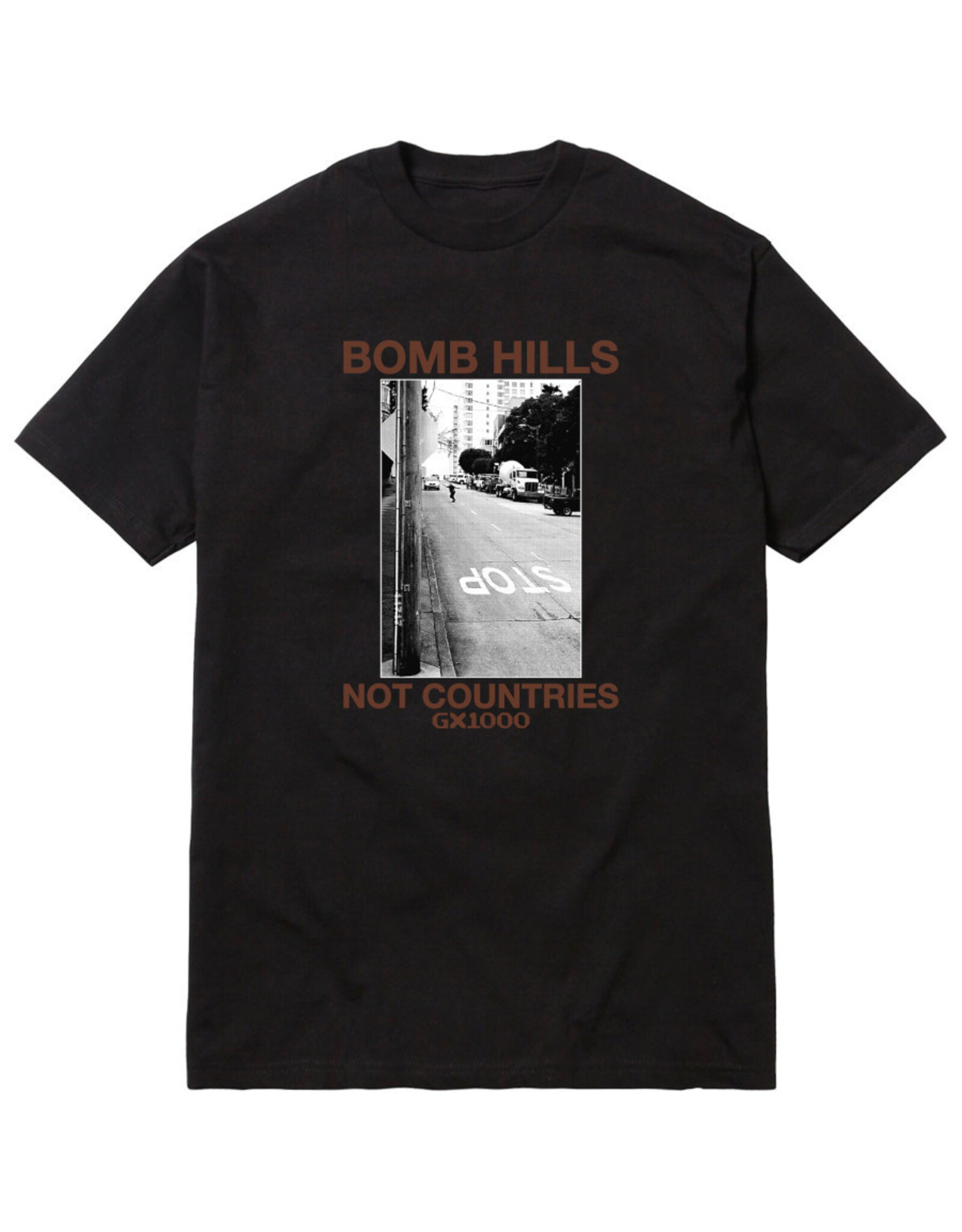 GX1000 GX-1000 Tee Bomb Hills Not Countries S/S (Black/Brown)