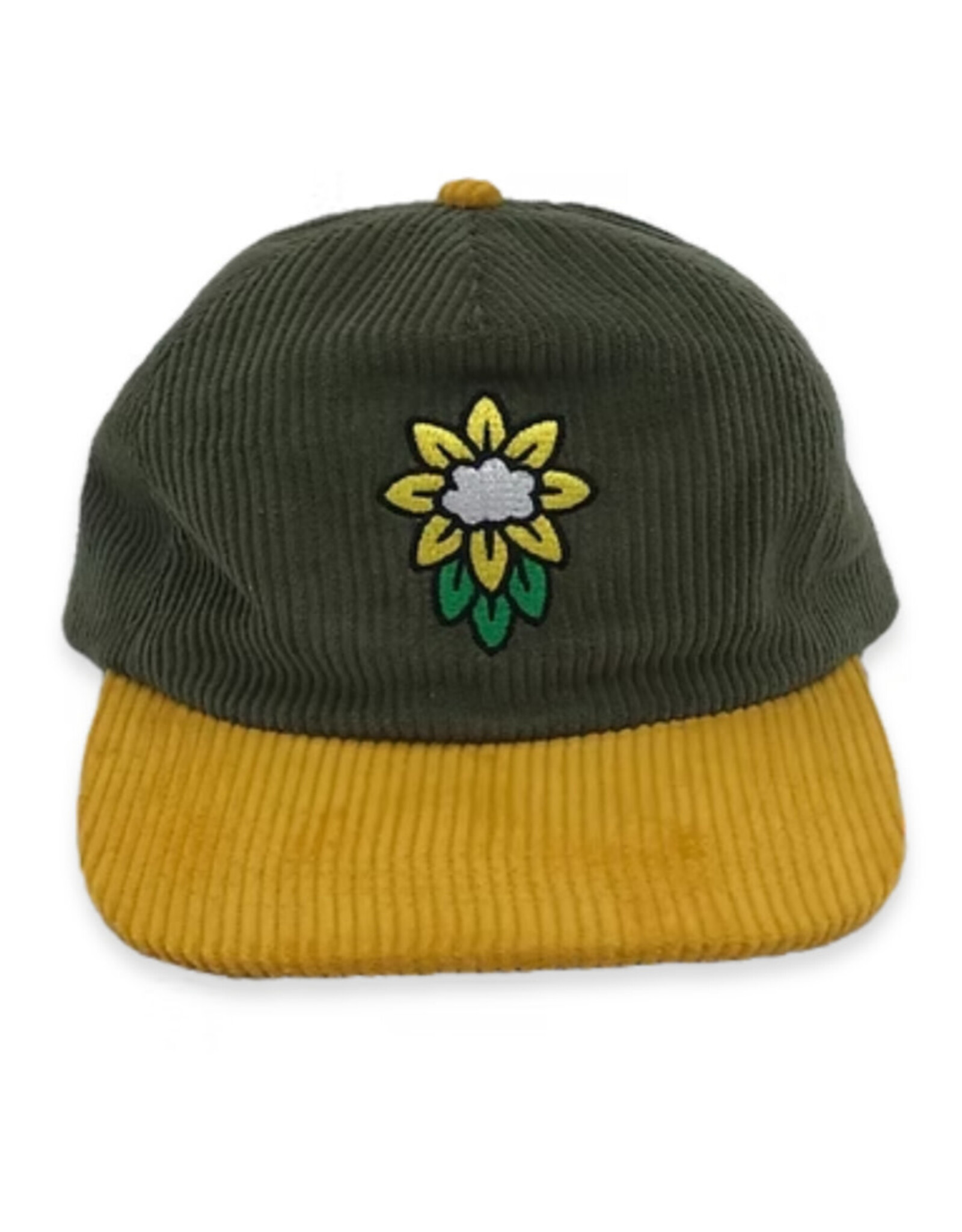 Cloudflower Cloudflower Hat Corduroy Two Tone Strapback (Green/Yellow)