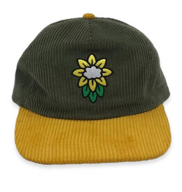 Cloudflower Cloudflower Hat Corduroy Two Tone Strapback (Green/Yellow)