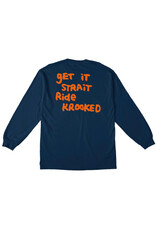 Krooked Krooked Tee Strait Eyes L/S (Navy/Orange)
